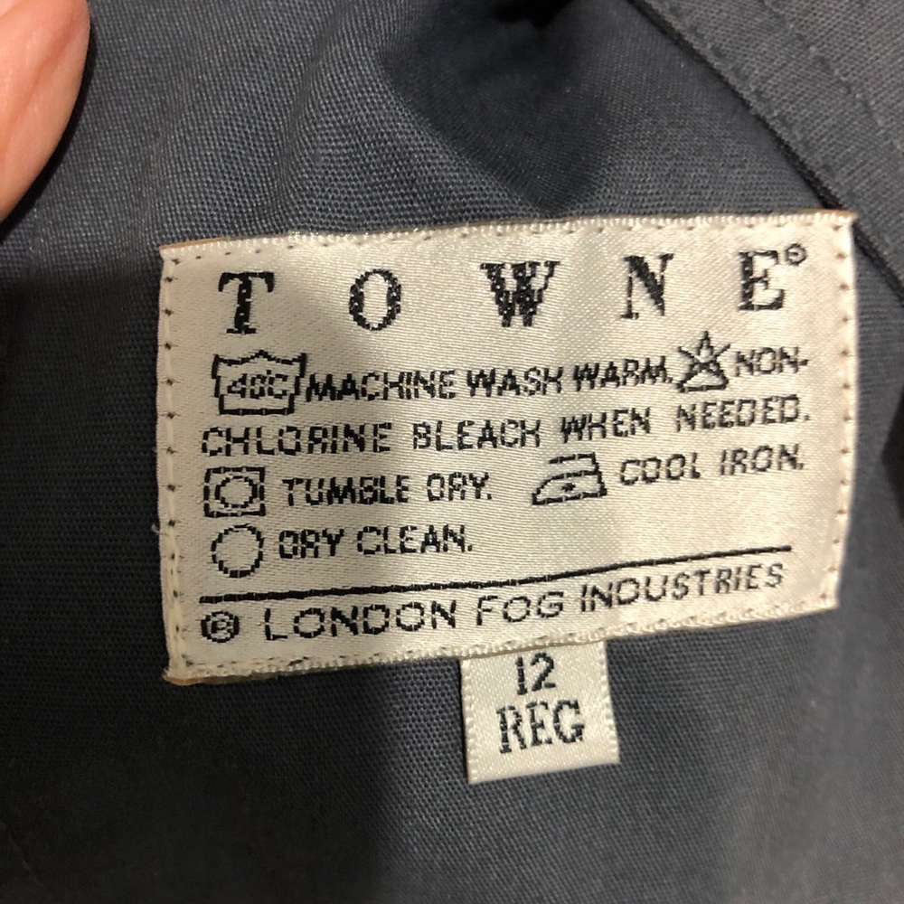 Vtg Towne by London Fog Gray Belted Trench Coat Women’s Sz 12R - Picture 7 of 9